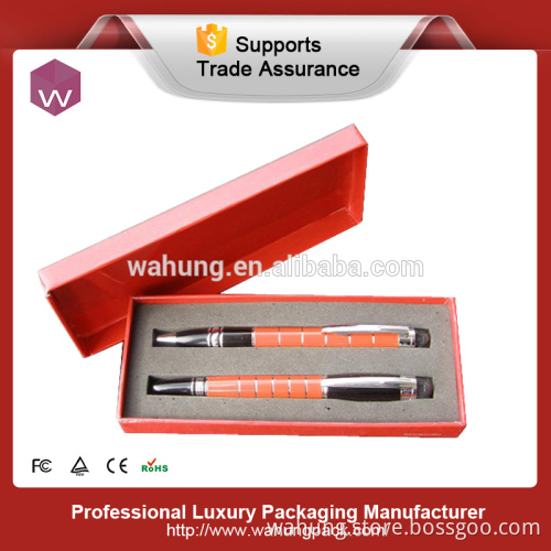 orange color paper pen box,pen box for two pens (WH-0199)